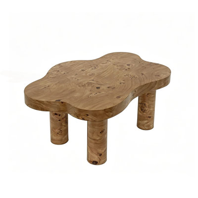 40-inch modern cloud-shaped coffee table, equipped with 4 round table legs to ensure structural stability, suitable for living room decoration, apartments, and small spaces with tree knot pattern