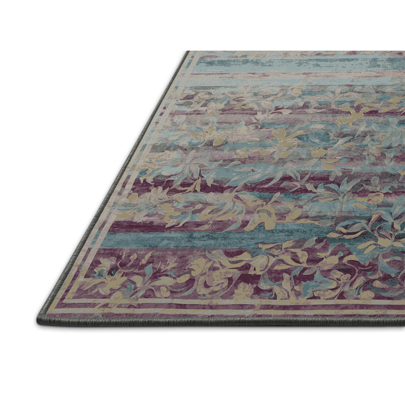 Tapis gris soyeux et moelleux, Rectangle 7 pi x 9 pi
