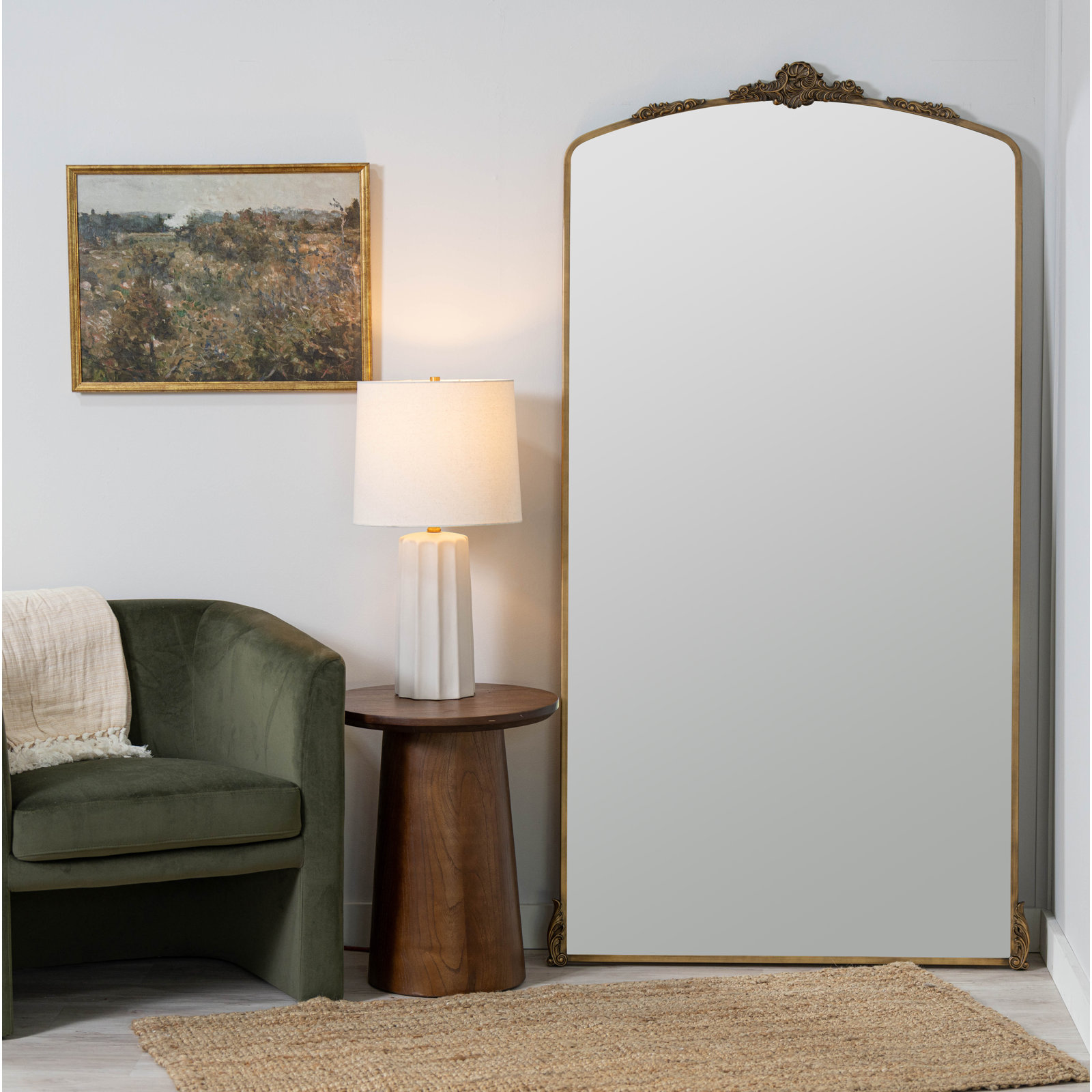Aticus 40" Accent Mirror, 70.5" x 38", Antique Bronze