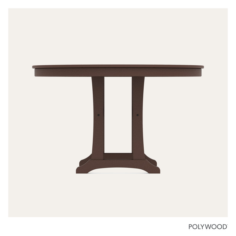 Nautical Trestle 48" Round Dining Table, Mahogany