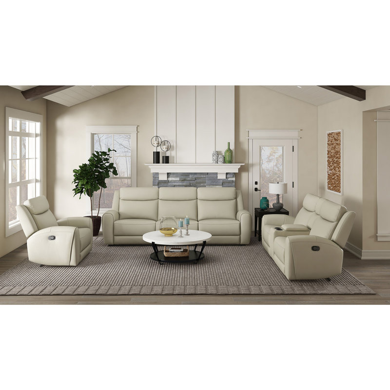 Transitional Style Manual Recliner, Beige