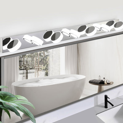 Ensemble de meuble-lavabo moderne à DEL à 7 lumières et acrylique à intensité variable 42 W, 100 à 120 V, 6000K