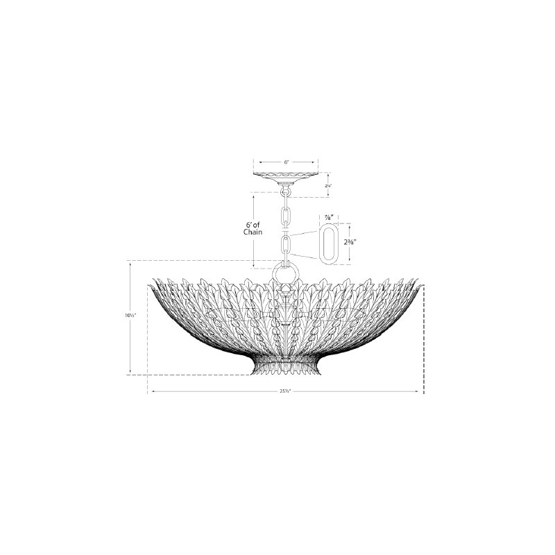 Aerin Hampton Medium Chandelier, 9.25" H × 19.5" W × 19.5" D, 3, Plaster White