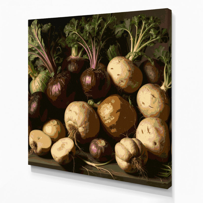 Légumes, art mural sur toile brun Rutabaga, H 8 po x l 8 po