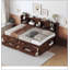 Captain Bed With Built-In Storage Shelves, 4 Drawers And 2 Cabinets