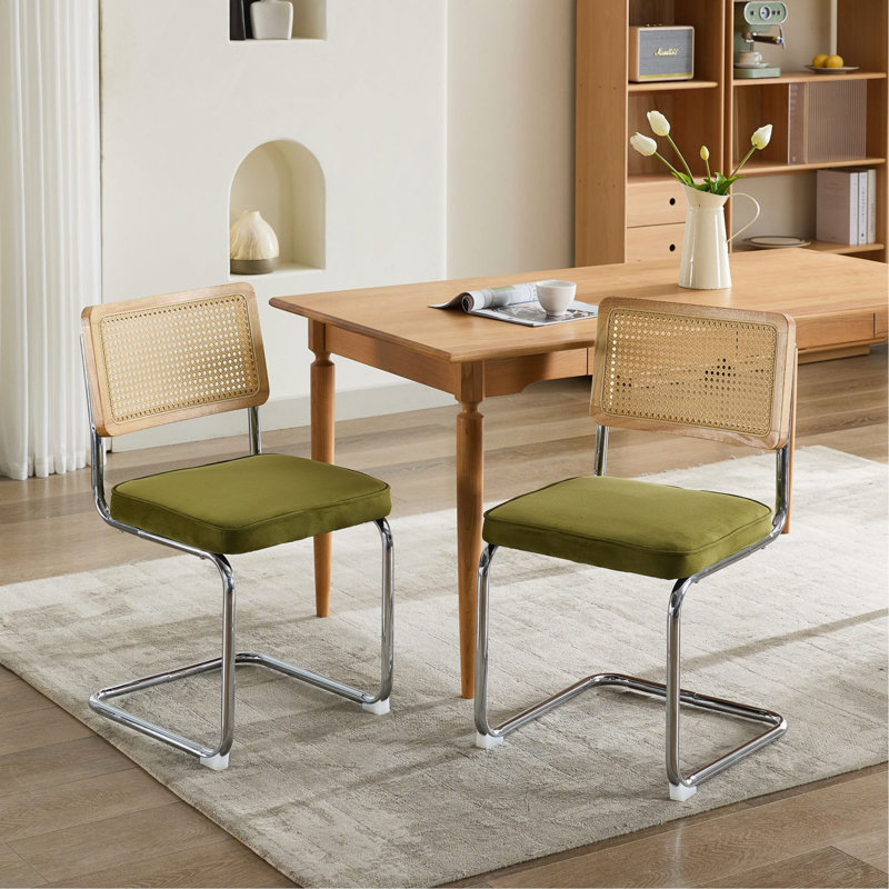 Ensemble de 2 chaises de salle à manger en rotin