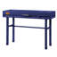 Bureau bleu avec coffre de rangement rectangulaire
