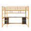 Lit mezzanine double en métal avec bureau