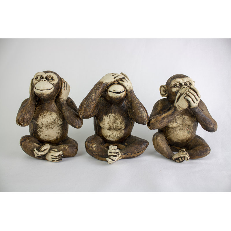 Three Wise Monkeys by Duncan Cuthbertson - Wrapped Canvas Print, 61cm H x 91cm W