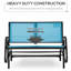 Banc de balançoire à bascule bleu, 2 balançoires doubles avec structure en acier, siège à sangles, à séchage rapide, supportant jusqu'à 440 lb, 45,9 po x l 27,5 po x H 33,5 po, extérieur, 2, bleu. Tissu. Poudre Enduit