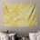 Tapisserie murale jaune botanique - art mural botanique