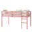 Low Loft Bed Twin Size With Ladder, Wooden Loft Bed For Kids, Junior, Young Teens, Pine Wood Twin Bed Frame, Space-Saving Design, No Box Spring Needed, Easy Assembly, Pink-1245536877