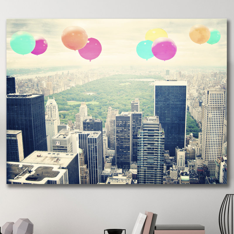 Central Park Balloons by Ashley Davis - Wrapped Canvas Print, 91cm H x 122cm W x 4cm D
