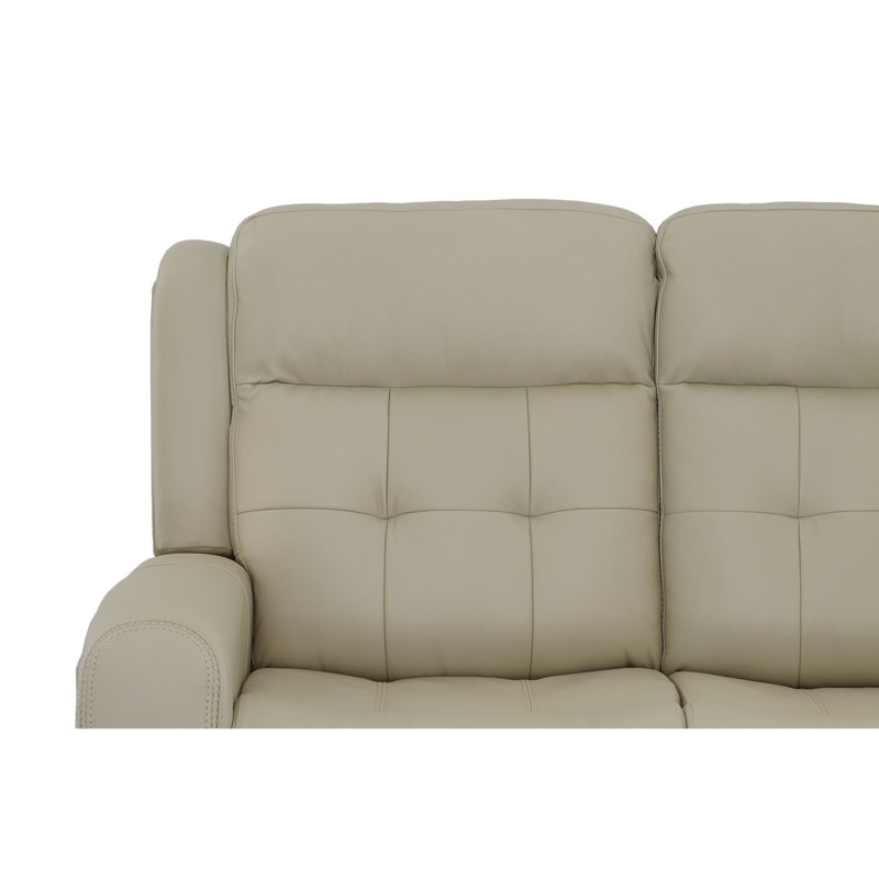 Grant 63" Leather Reclining Loveseat, Ivory Genuine Leather