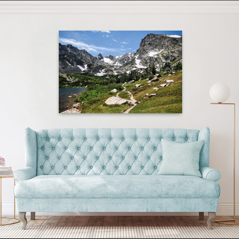 Contemporary Art Peaceful Serene Abstract Pine Tree Forest Landscape Wall Art 1 Piece Wrapped Canvas Wall Art
