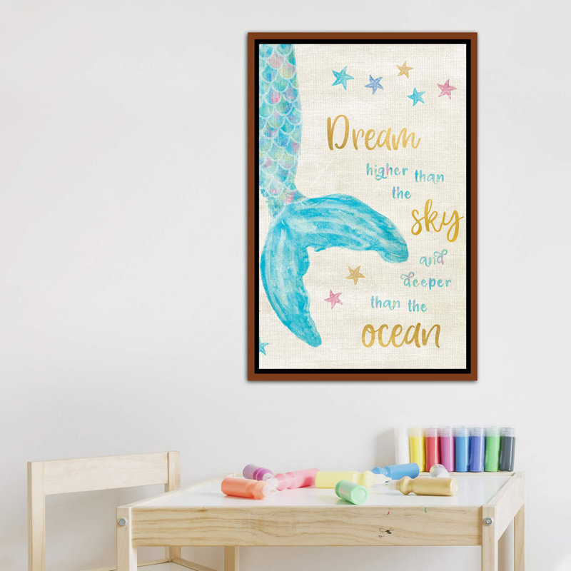 Art de rêve sirène, Toile avec cadre en bois classique, H 40 po x l 26 po x P 1,5 po