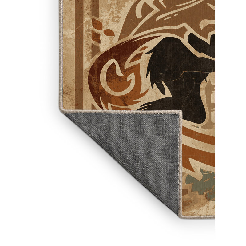 Tapis moelleux moelleux à l'aspect rétro et rustique en velours beige, 3x5