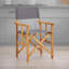 Chaise d'appoint d'extérieur pliable, tissu gris foncé, structure en acacia massif