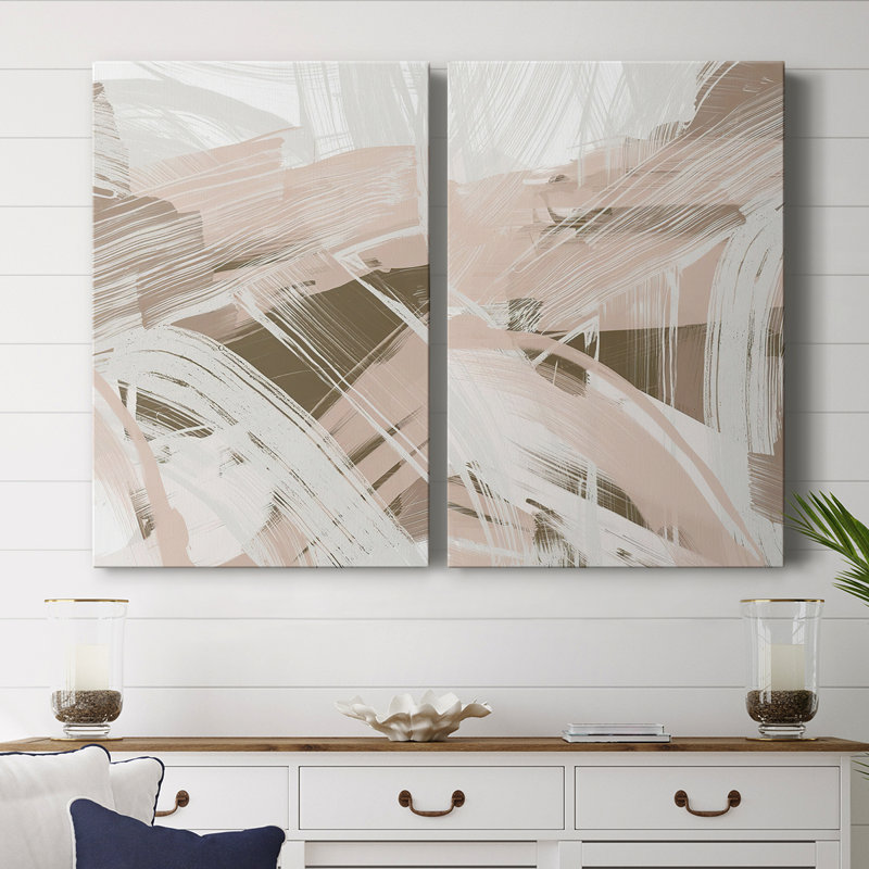 «Earthtone Swipe I», toile tendue avec châssis de qualité supérieure, prête à être accrochée, H 48 po x l 64 po