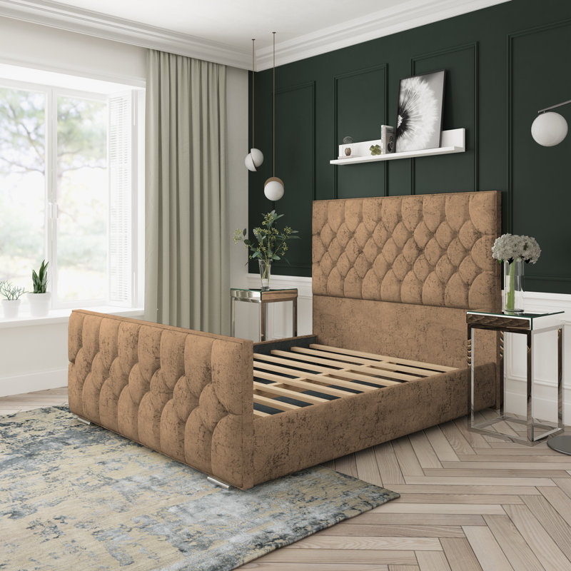 Upholstered Bed, Stone, Double (4'6)