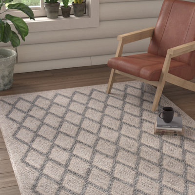 Tapis en viscose / laine tissé à la main jacques en noir / gris