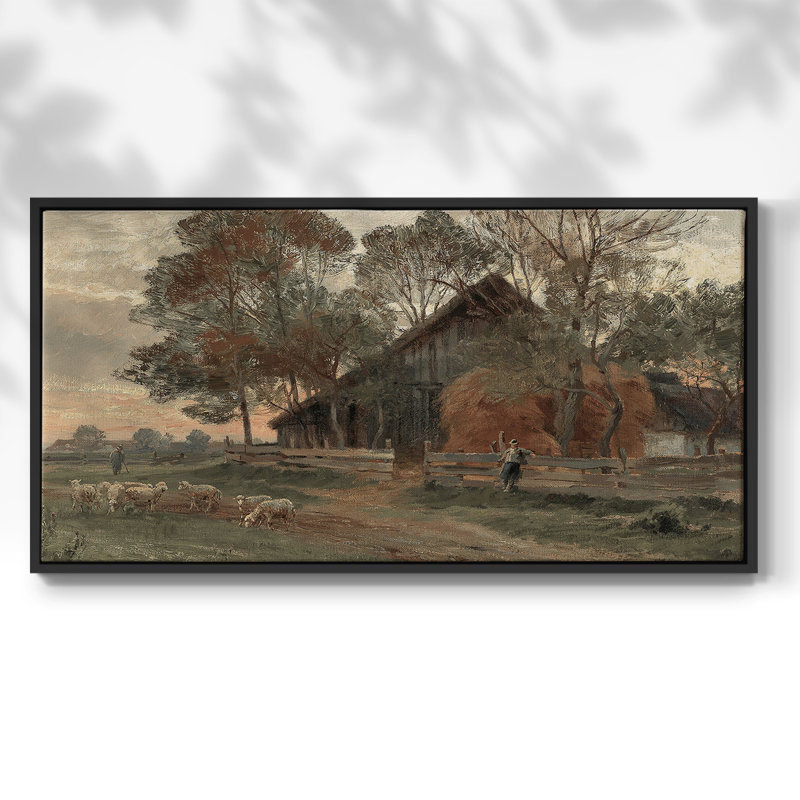Série paysage - DCCXCVI - Toile tendue avec châssis encadré - Prêt à être accroché, H 21 po x l 41 po, Noir