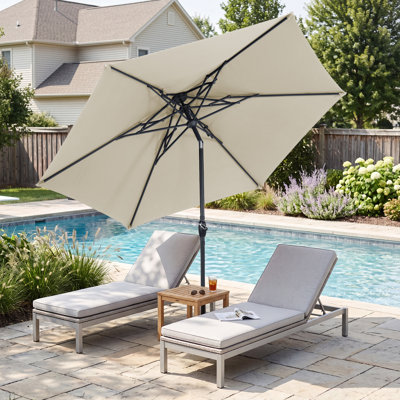 10ft Patio Umbrella with Crank&Tilt Octopus Structure