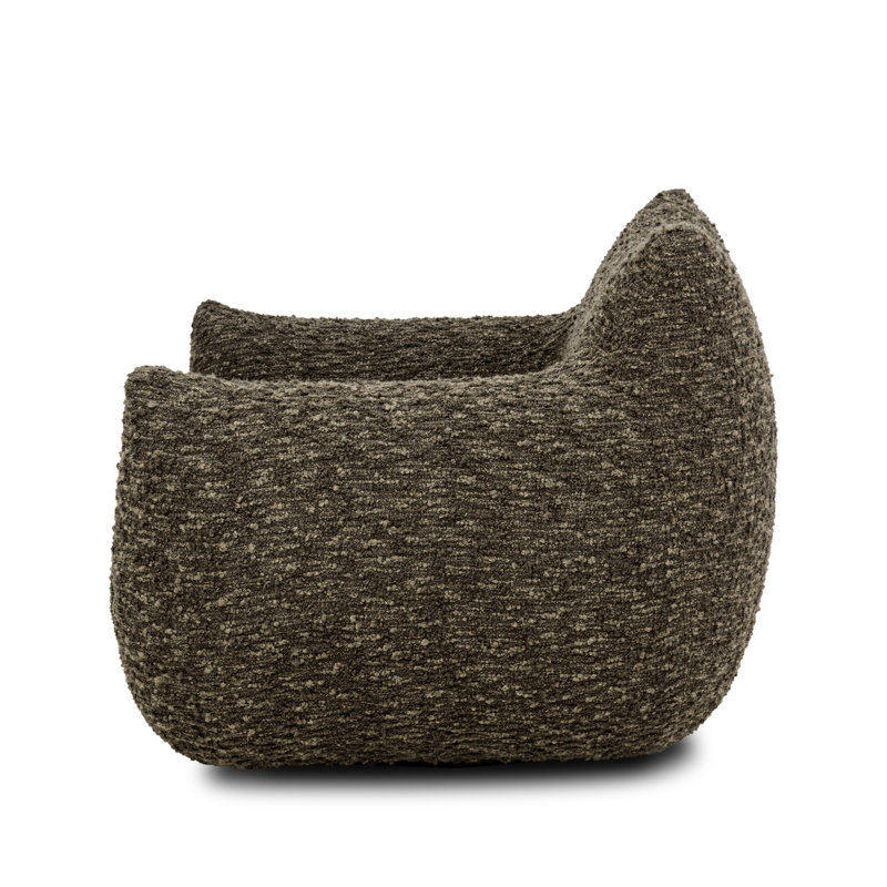 Margot Upholstered Swivel Chair, Solema Moss Boucle