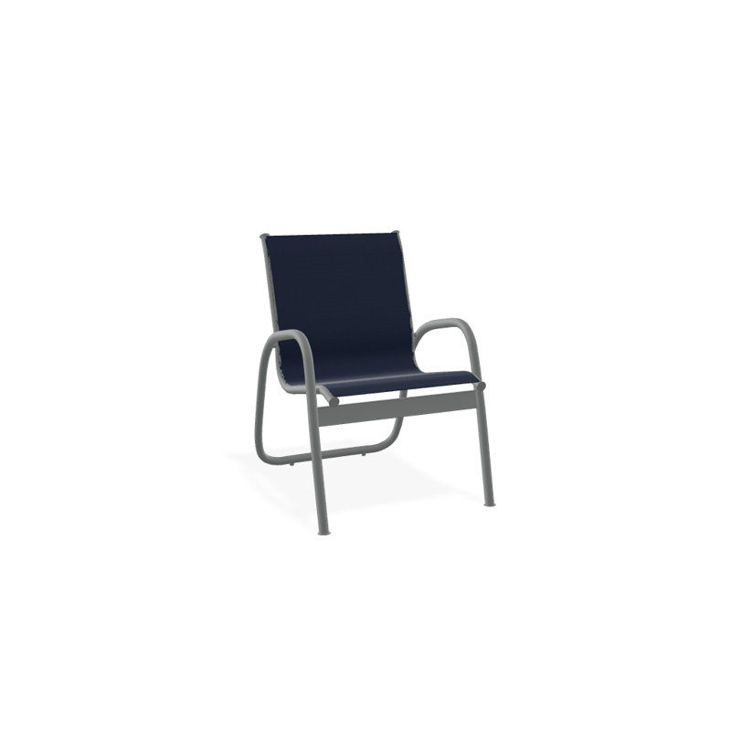 Fauteuil de patio Gardenella, Bleu marine 13D Sunbrella®, Graphite texturé