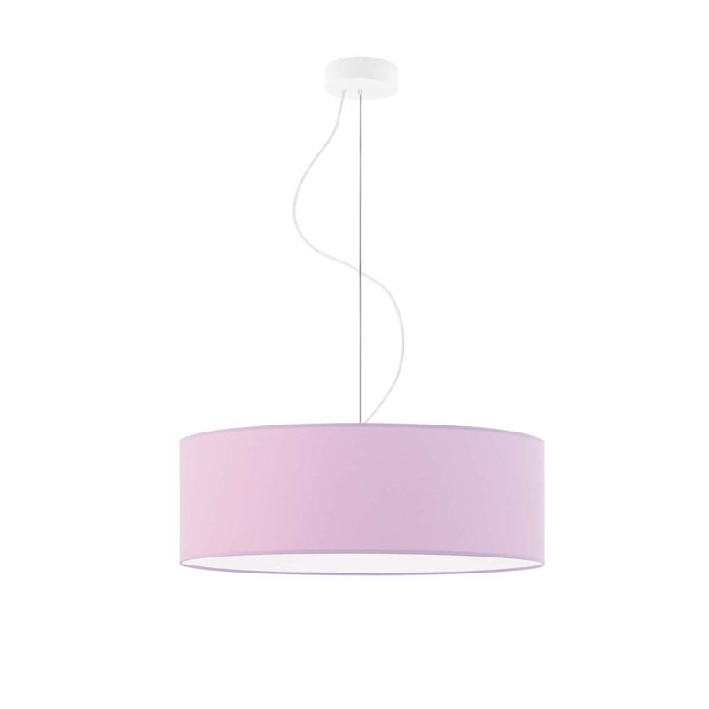 Aubryelle 3 - Light Drum Pendant, Light Violet, White, 120cm H x 50cm W x 50cm D