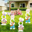 2 pièces Joyeuses Pâques Visage des décorations de jardin Mignon lapin