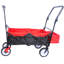 Chariot pliant portatif - Wagon solide et extérieur avec frein de roue avant et porte-gobelet (noir + capacité utilitaire rouge de 150 livres)