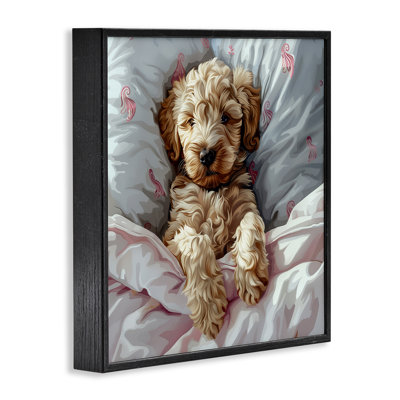  Nap Time Cuddling Labradoodle Framed Giclee Art by Jim Baldwin