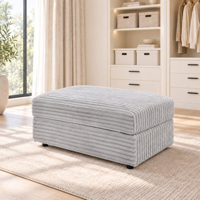 40" Oversized Corduroy Storage Ottoman, Upholstered Footstool with Hidden Storage, Plush Tufted Ottoman Bench for Living Room, Bedroom, Apartment and Office