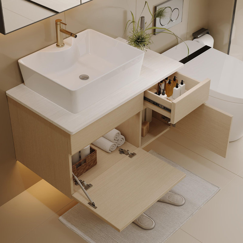 Ensemble de meuble-lavabo simple 31,5 po avec lavabo, Bois