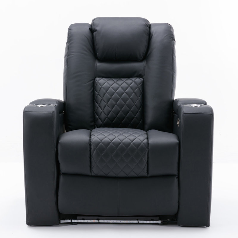 Abdulmalik Broadway 1 Seater Cinema Recliner Electric Chair, Black