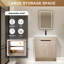 Meuble-lavabo autoportant de 30 po avec lavabo en résine et rangement à fermeture en douceur