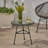 Orlando Outdoor Glass Top Faux Rattan Side Table,Tempered Glass Top End Table-1574609740