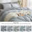 LIFETOWN Striped Duvet Cover Set,3 Pcs Breathable Durable 100% Washed Cotton Comforter Cover for All Seasons, Chic Linen Like Textured Bedding Set.-114652708-114652709