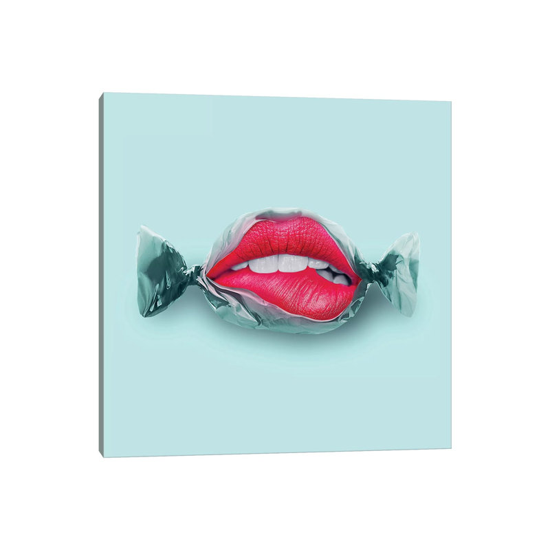 «Candy Lips» par Jonas Loose - impression sur toile tendue, H 12 po x l 12 po x P 0,75 po