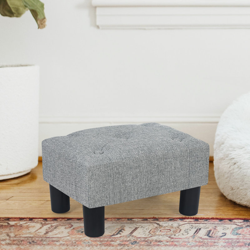 Glenland Upholstered Ottoman, Gray Linen