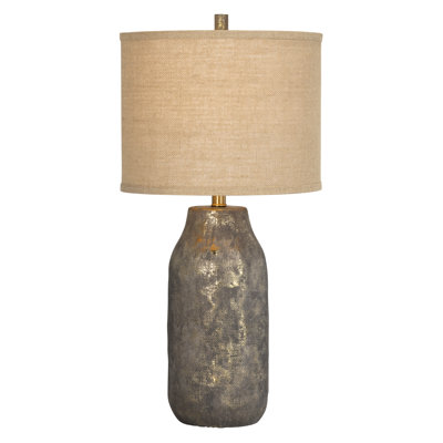 28.5" Ceramic Table Lamp With Beige Shade