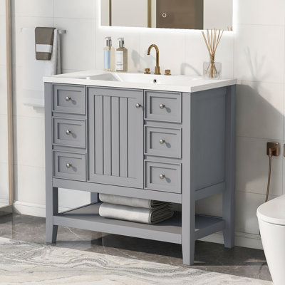 Ensemble de meuble-lavabo 36 po avec lavabo 36 po avec armoire et trois tiroirs