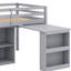 Lit mezzanine multifonctionnel avec rangement de tiroir intégré, étagères et bureau de travail rétractable-1745369656