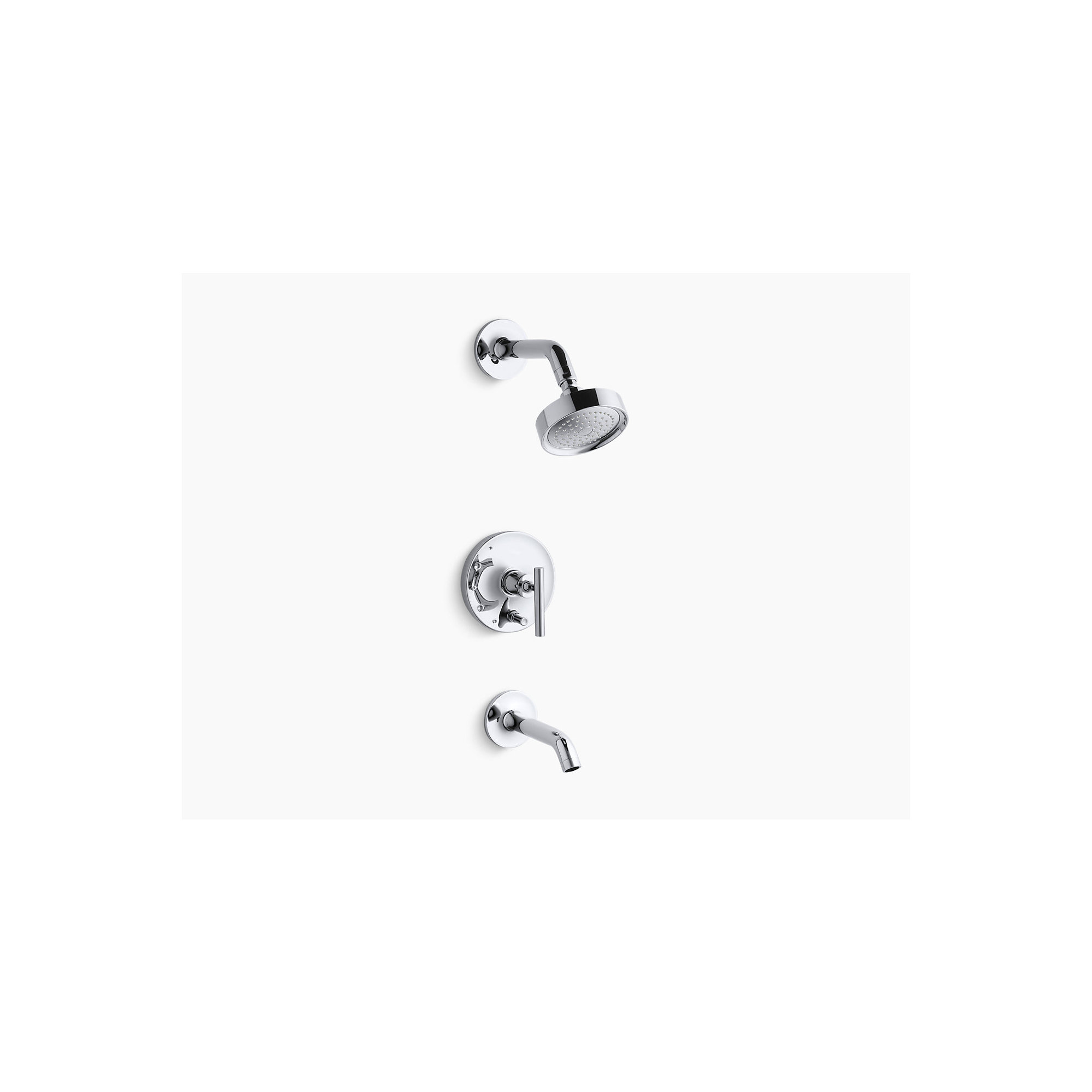 Purist Pressure-Balancing Thermostatic Tub and Shower Faucet, Polished Chrome, 2.5 GPM, Lever Handle