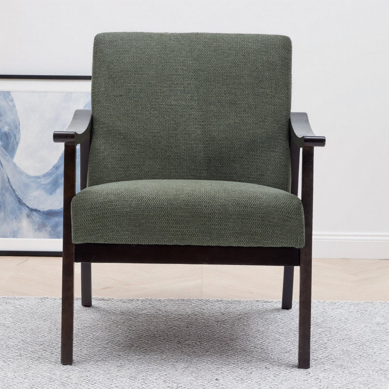 Fauteuil à dossier haut d'inspiration médiévale moderne, Vert antique