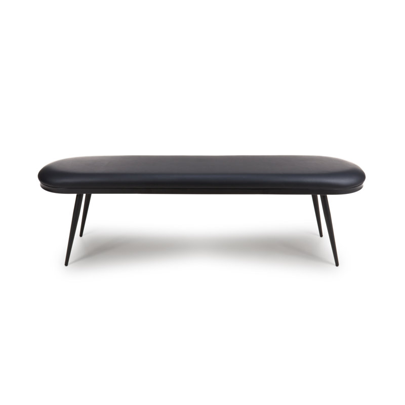 Destry Faux Leather Upholstered Bench, Black