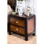 Table de chevet en bois massif multicolore avec 2 tiroirs et carré pour chambre à coucher