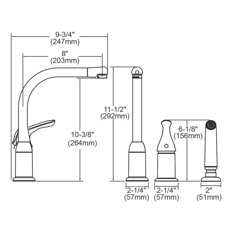 Everyday Pull Down Single Handle Kitchen Faucet with Side Spray