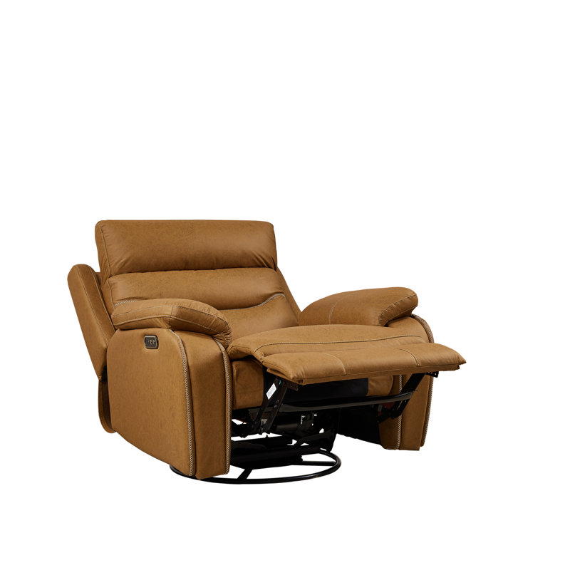 Swivel Recliner Chair, Yellow Brown
